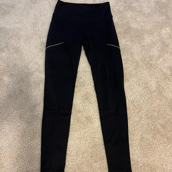 Athleta Pants - Athleta black leggings size small with zipper detail